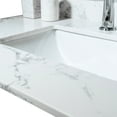 thumbnail image 3 of 37inch Bathroom Vanity Top - White Engineered Stone Lavatory Countertop Elevate Your Sink Transform Look, 3 of 6