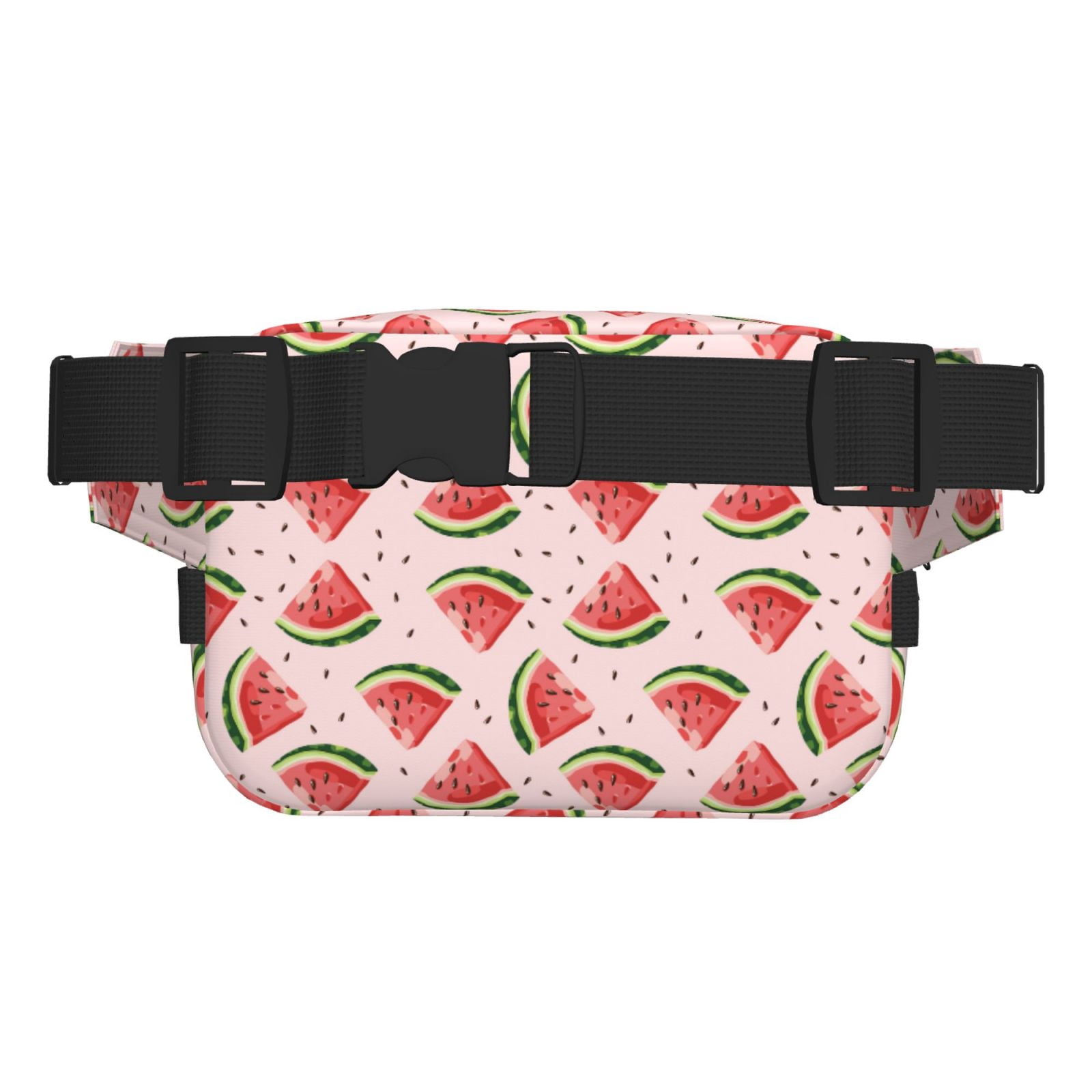Picia Hand Drawn Watermelon Print Square Double-Layer Waist Bag Mini Adjustable Waist Belt Bag Exercise Running Travel Hiking