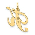 thumbnail image 3 of 14k Yellow Gold Medium Fancy Script Letter K Initial Charm Pendant, 3 of 4