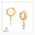thumbnail image 6 of BEBERLINI Women Cross Pendant CZ Huggie Hoop Earrings 14K Gold Plated Stainless Steel Gift, 6 of 8