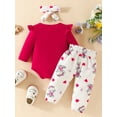 thumbnail image 4 of WIBACKER Mama's Baby Newborn Outfit Baby Girl Going Home Outfits Ruffle Ribbed Romper Top Elephant Pants Set Fall Winter Clothes, 4 of 9