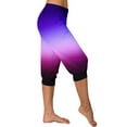 thumbnail image 6 of Scyoekwg Womens Capris Lightweight Mid Waist Capris Joggers Workout Athletic Yoga Pants Summer Casual Comfy Loose Gradient Color Trendy Ladies Capris Pants (Purple,S), 6 of 6