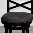 thumbnail image 6 of Swivel Bar Stool, 24" Counter Height Bar Chair with Fabric Seat and X-Back, Upholstered Dining Chair with Metal Footrest for Bar Kitchen Island, Support 330 LBS, Espresso+Charcoal, 6 of 7
