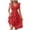 Red, variant on GDREDA Elegant Women's Mid Length Casual Dress with Lace Jacquard and V-Neck Hollow Out Design for a Black,S