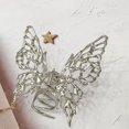 thumbnail image 4 of Pinzas para el cabello YONGSHENG de mariposa de metal plateado grandes para cabello grueso, 4 of 5