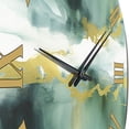 thumbnail image 3 of Designart "Gold Accents in a Blue Watercolor Impression V" Fractals Oversized Wall Clock, 3 of 5