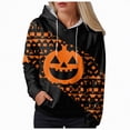 thumbnail image 3 of Godom Halloween Hoodies for Women 2025 cute Pumpkin Face Print Essentials Hoodie Sweatshirts Pullover, 3 of 6