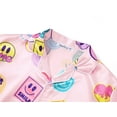 thumbnail image 2 of Beezizac Girls Silky Satin Pajama Faces Pink Comfy Long Sleeve & Pants Set Cute 2-Piece Winter Jammies Kid Size 14, 2 of 7