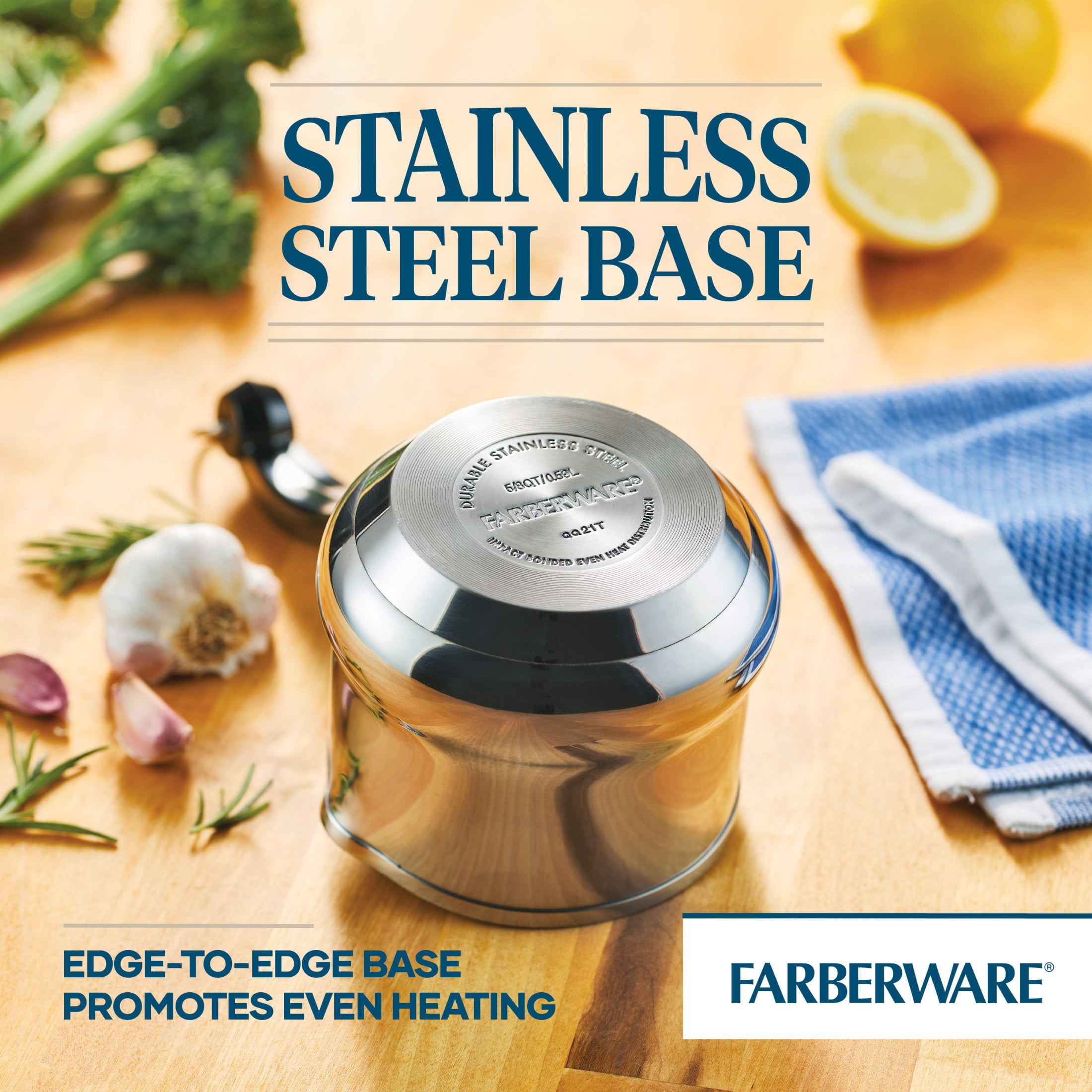 Farberware Classic Series Stainless Steel Butter Warmer/Small Saucepan  Dishwasher Safe, 0.625 Quart, Silver