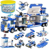 1338 Pcs Building Set, City Police Building Block for Boys, ENP Mobile Command Center Roleplay Building Toys, Gift for Kids 6-12, Blue