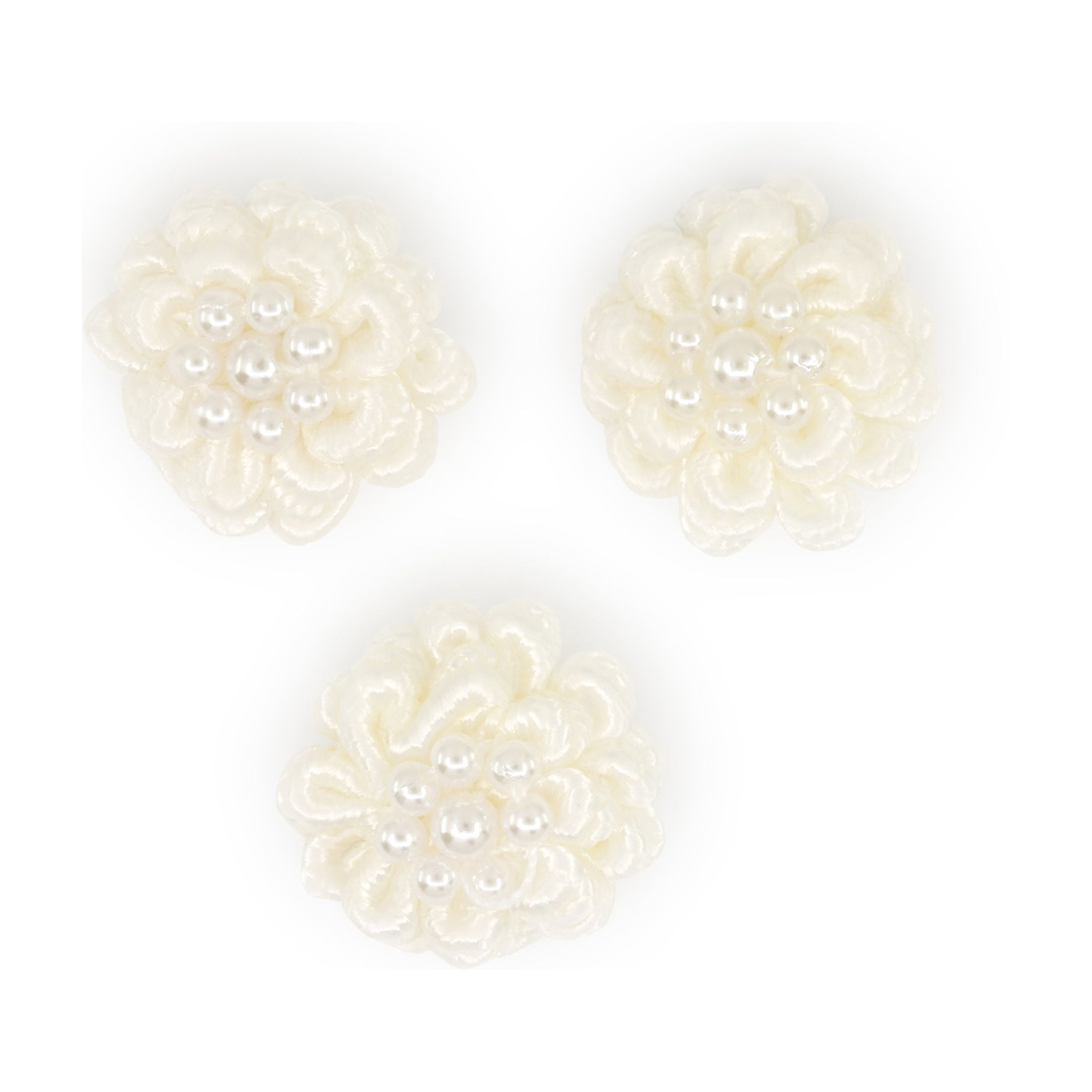 Hello Hobby Accessory Flowers with Pearl, White, 10 piece