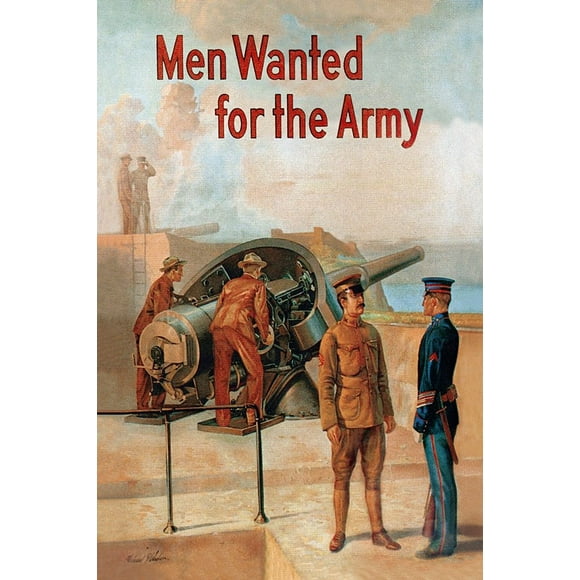 WWI: Hommes Recherchés pour l'Affiche de l'Armée Imprimée par Michael P. Whalen (24 x 36)