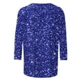 thumbnail image 4 of Hxlamzoo Women's Sequin Top Round Neck 3/4 Sleeves Sparkly Casual Party Blouse S-2XL, 4 of 5