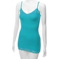 thumbnail image 4 of Bozzolo Women Junior & Plus Adjustable Spaghetti Strap Lace Trim Tunic Tank Top Camisoles, 4 of 5