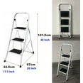 thumbnail image 4 of Folding Camping Step Ladder 3 Step Stool Mini Folding Caravan Steps Kitchen Stool Small Step Ladder, Easy to Store, Anti-slip Mats, Small Compact Step Stool for Adults, Home & Office, Max Load 150kg, 4 of 7