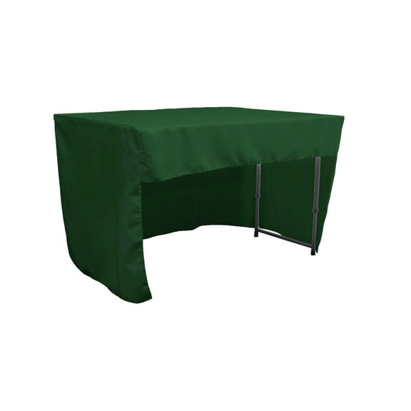 LA Linen Open Back Polyester Poplin Fitted tablecloth 48"L x 30"W x 30"H, Hunter Green