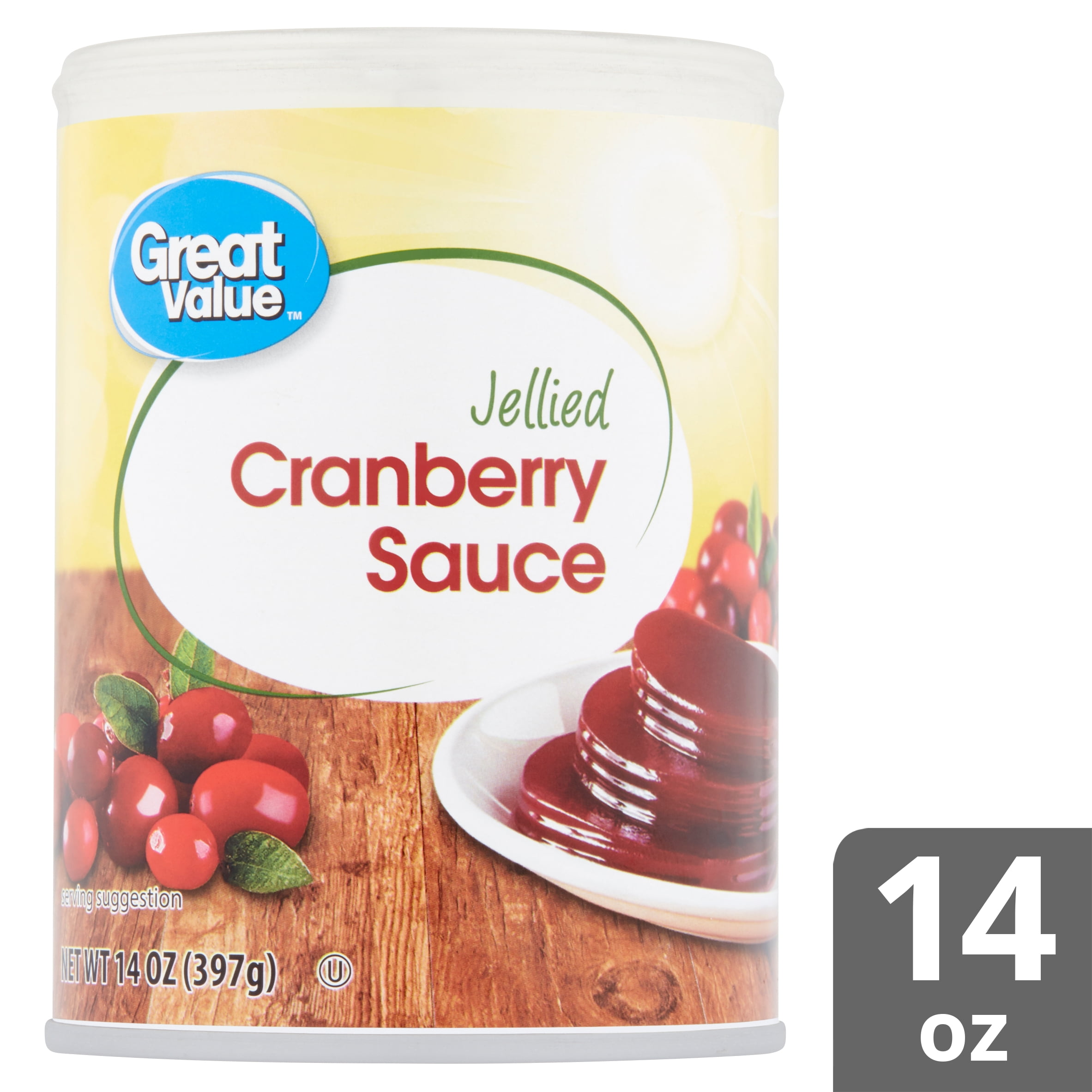 Great Value Jellied Cranberry Sauce 14 Oz Walmart Com