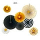 thumbnail image 2 of Cateissary Ventilador plegable de 8 piezas, decoración colgante, abanicos de papel, diseño de fiesta de cumpleaños, suministros decorativos Kits de decoración para fiestas Dorado de oro negro, 2 of 6