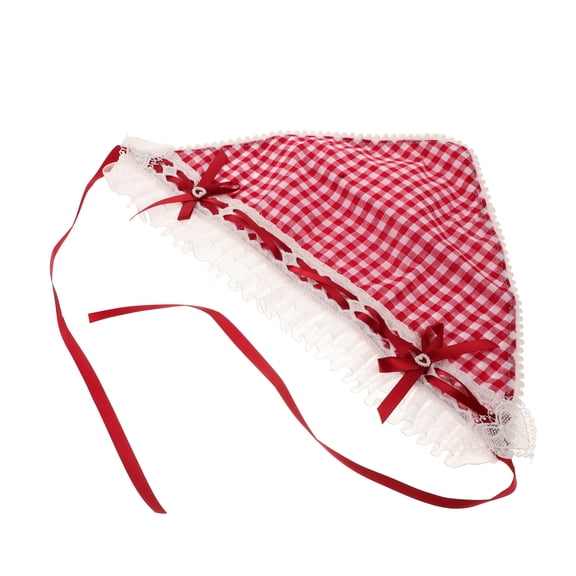 DEEPCRAFF Red Lace Triangle Bandana Hair Scarf Headband for Stylish Looks