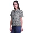 thumbnail image 2 of Moomaya T-shirt à Manches Courtes Imprimé pour Femme Col Boutonné Haut Décontracté, 2 of 5