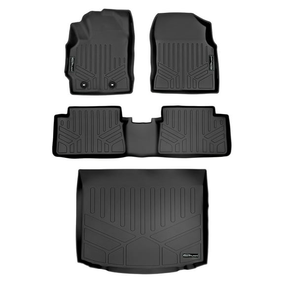 SMARTLINER Custom Fit Floor Mats 2 Rows and Cargo Liner Set Black Compatible With 2017-2018 Toyota Corolla iM / 2016 Scion iM