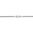 thumbnail image 4 of 14k White Gold 2mm Solid Diamond Cut Rope Chain w/ Lobster Clasp 26", 4 of 5