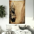 thumbnail image 4 of Steam Engine Tapestry, Antique Old Iron Train Aged Sepia Grunge Style Design Industrial Theme Artsy Print, Wall Hanging for Bedroom Living Room Dorm Decor, 40W X 60L Inches, Brown, by Ambesonne, 4 of 5