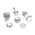 thumbnail image 2 of Juego de anillos retro con personalidad exagerada, calavera, estrella de mar, anillo de búho, juego de 7 anillos, 2 of 6