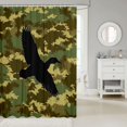 thumbnail image 2 of Manfei Minimalism Duck Camo Shower Curtain 72Wx72L, Vintage Camouflage Shower Curtain 72Wx72L, Forest Green, 2 of 5