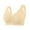 Beige, variant on Women's Seamless Front Buckle Yoga Bra with Lace Edge for Comfortable Movement and Sleep Support