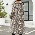 thumbnail image 5 of BiZtdJrK Prime Day Sales Women's Fuzzy Fleece Lapel Open Front Long Cardigan Coat Faux Fur Warm Winter Long Sleeve Outwear Jackets 2025 Khaki M, 5 of 9
