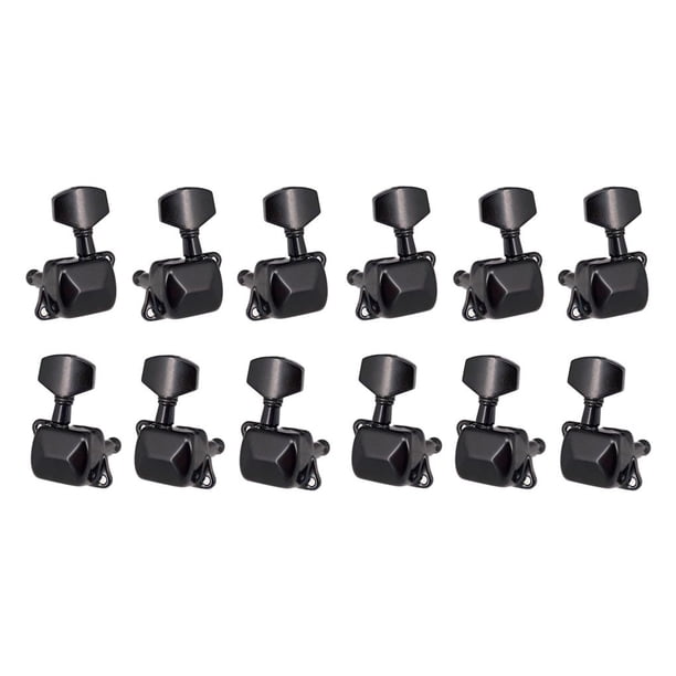 Moyic 6 piezas de guitarra electrónica de clavijas de afinación guitarras 6 cuerdas afinadores semisellados perilla piezas de repuesto Type2 NO2 Moyic CBP232501