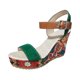 thumbnail image 1 of Bmisegm Ladies Summer Retro Ethnic Style Printing High Heel Thick Bottom Buckle Large Size Slope Heel Sandals Sandals Women Summer Green 6.5, 1 of 9