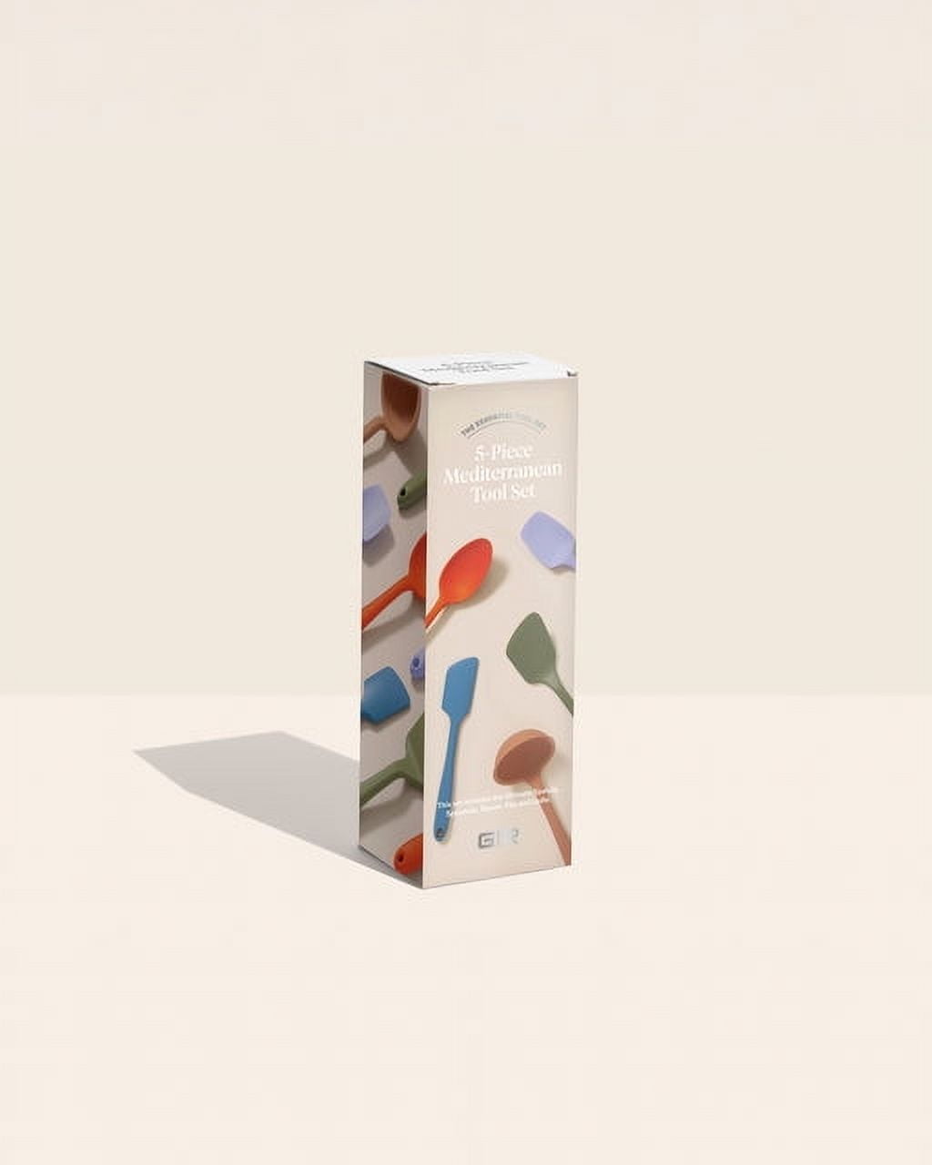 GIR Get It Right 5 Piece Ultimate Silicone Cooking Utensils Set 425°F Heat Resistant Ladle, Silicone Spatula, Flip, Spoon & Spoonula, Mediterranean
