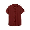 thumbnail image 4 of Annhoo Button down Shirts for Women Summer Casual Short Sleeve Collared Blouses Plus Size Loose Tops with Pockets, 4 of 6