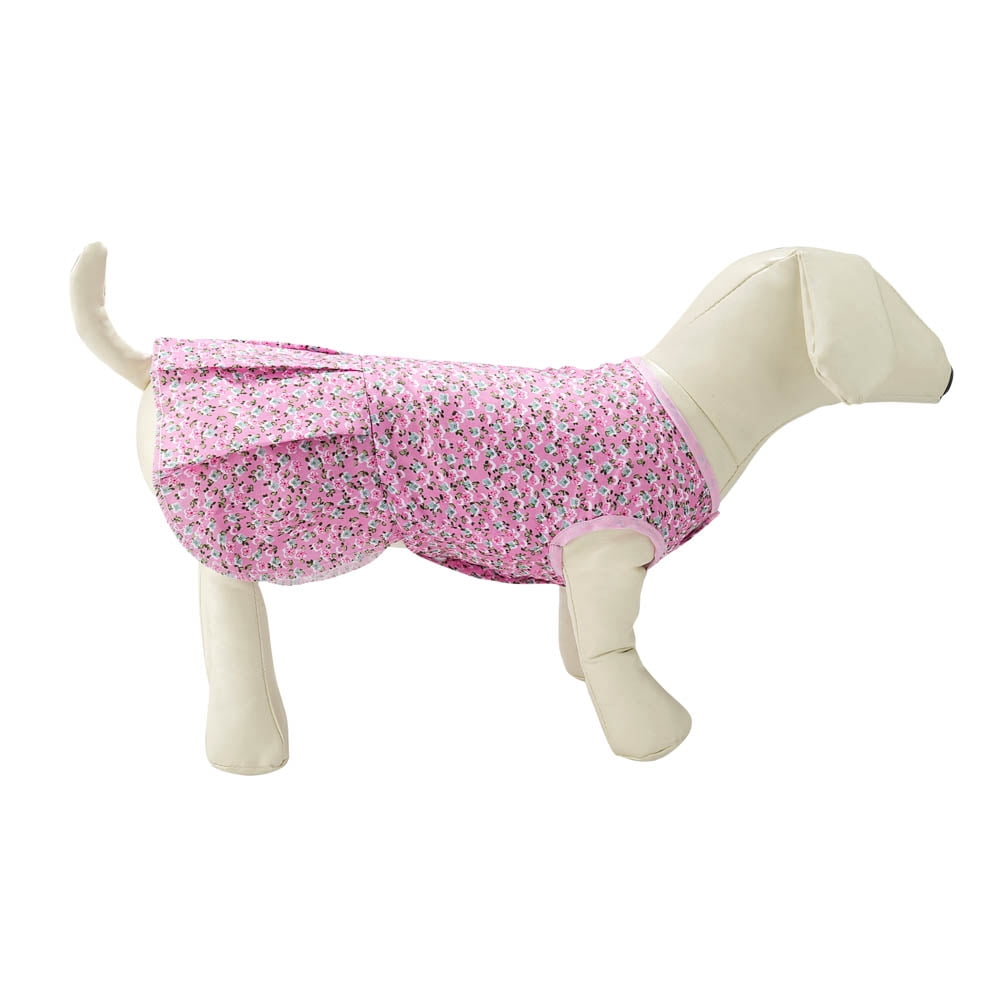 Pink Floral Dog Dress – Lightweight Everyday Outfit for Small Breed Dogs & Puppies – Multiple Sizes Available