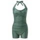 thumbnail image 5 of Traje de baño de una pieza Prolriy para mujer, nuevo traje de baño para mujer, multicolor, con tirantes, sin espalda, sólido, conservador, traje de baño grande, estampado tropical, trajes de baño, 5 of 8