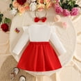 thumbnail image 3 of Product Classification Girls Dresses Product Title Girls Long Sleeve Bowknot Ribbed Dress Headbands Set for Everyday Casual and Schoolwear, 3 of 3