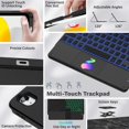 thumbnail image 6 of MoKo Touch Keyboard Case for iPad (A16) 11th Generation 11 inch 2025, iPad 10th Generation 10.9 inch Case with Pencil Holder, 7 Colors Backlit Detachable Bluetooth Keyboard,Black, 6 of 8