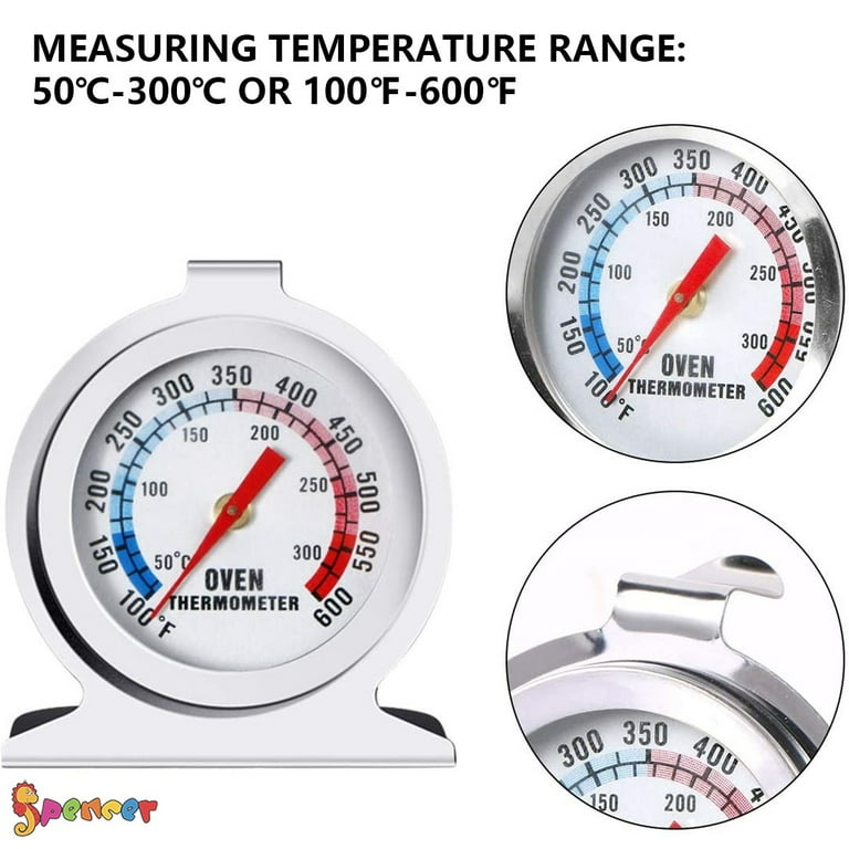 Oven Thermometer 3 Pack 50-300c/100-600f, Oven Grill Fry Chef Smoker Thermometer Instant Read Stainless Steel Thermometer Kitchen Cooking Thermometer