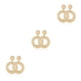 thumbnail image 2 of Sonducket Articulos Trenzados Rattan Boho Aretes Circulares Con Hoja Cobre Comodos Exquisito Moda Atractiva Joyeria Blanco Blanco durchschnittlicher Code 3piezas, 2 of 6