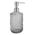 thumbnail image 1 of Dispensador de jabón de líneas de sarga de 1 pieza para baño de Unique Bargains 450ml Gris, 1 of 6