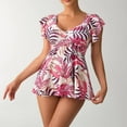 thumbnail image 6 of KIHOUT Women's Split Bikini Swimsuit Floral Print Peplum Ruffle Top Removable Padded Nylon for Beach Pool Summer, 6 of 7