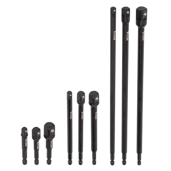 Set de adaptador y extensión de enchufe Titan 12089 de 9 piezas