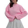thumbnail image 2 of Women'S Oversized Sweaters Fuzzy Chunky Warm Pullover Sweater Pink S, 2 of 10