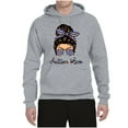 thumbnail image 3 of Autism Awareness Mom Life Messy Hair Bun | Cool Support Neon Print Bandana Mother's Day Unisex Graphic Hoodie Sweatshirt, Heather Grey, Large, 3 of 5