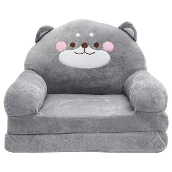 Amosfun Childrens Armchairs Elephant Shape Grey Plush Seating 1Set
