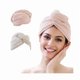 thumbnail image 1 of wonima11 Microfiber Hair Towel Warp for Women, Fast Drying Caps Head Wrap with Button Absorbent Hair Turban Soft Bath Cap Cute Shower Cap (Pink&Khaki), 1 of 1