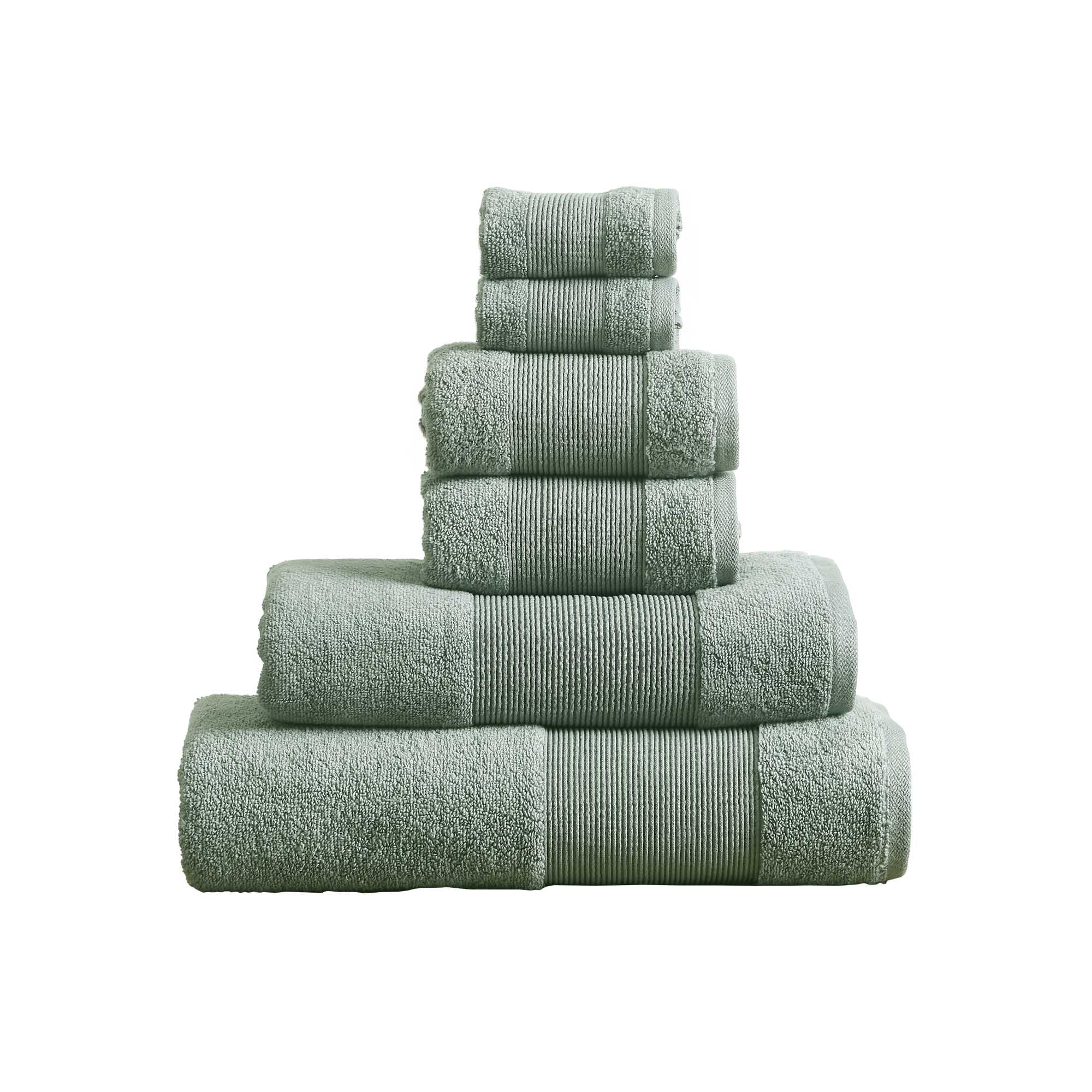 Modern Threads Aircloud 6-Piece Cotton Adult Bath Towel Set, Eucalyptus