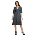thumbnail image 1 of Moomaya Robe Midi Décontractée d'Été pour Femmes en Coton Imprimé avec Dentelle, 1 of 4